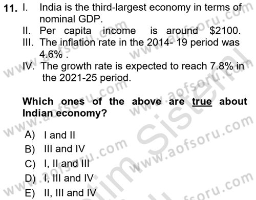 Global South And Emerging Powers Dersi 2021 - 2022 Yılı (Vize) Ara Sınav Soruları 11. Soru