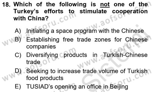 Global South And Emerging Powers Dersi 2021 - 2022 Yılı (Vize) Ara Sınav Soruları 18. Soru