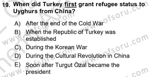Global South And Emerging Powers Dersi 2021 - 2022 Yılı (Vize) Ara Sınav Soruları 19. Soru