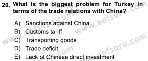 Global South And Emerging Powers Dersi 2021 - 2022 Yılı (Vize) Ara Sınav Soruları 20. Soru