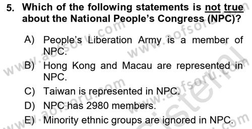 Global South And Emerging Powers Dersi 2021 - 2022 Yılı (Vize) Ara Sınav Soruları 5. Soru