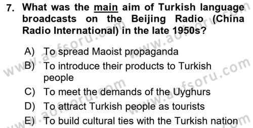Global South And Emerging Powers Dersi 2021 - 2022 Yılı (Vize) Ara Sınav Soruları 7. Soru