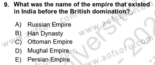 Global South And Emerging Powers Dersi 2021 - 2022 Yılı (Vize) Ara Sınav Soruları 9. Soru