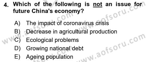 Global South And Emerging Powers Dersi 2021 - 2022 Yılı (Final) Dönem Sonu Sınav Soruları 4. Soru