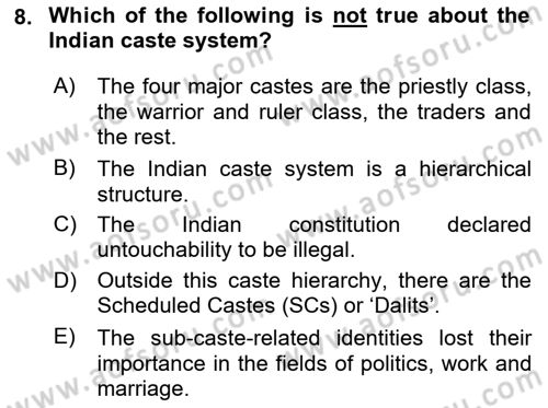 Global South And Emerging Powers Dersi 2021 - 2022 Yılı (Final) Dönem Sonu Sınav Soruları 8. Soru