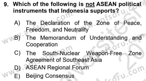 Global South And Emerging Powers Dersi 2021 - 2022 Yılı (Final) Dönem Sonu Sınav Soruları 9. Soru
