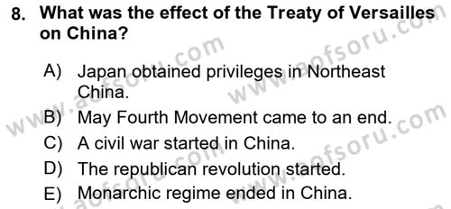 Global South And Emerging Powers Dersi 2021 - 2022 Yılı Yaz Okulu Sınav Soruları 8. Soru