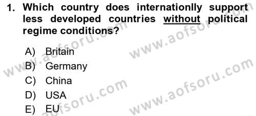 Global South And Emerging Powers Dersi 2022 - 2023 Yılı Yaz Okulu Sınav Soruları 1. Soru