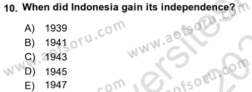 Global South And Emerging Powers Dersi 2022 - 2023 Yılı Yaz Okulu Sınav Soruları 10. Soru