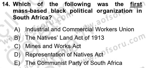 Global South And Emerging Powers Dersi 2022 - 2023 Yılı Yaz Okulu Sınav Soruları 14. Soru