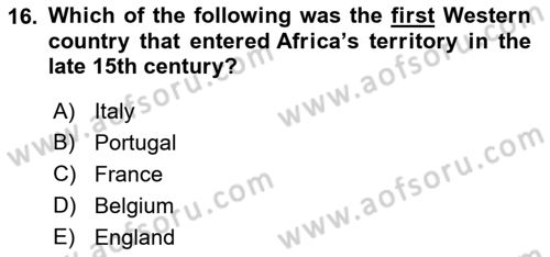 Global South And Emerging Powers Dersi 2022 - 2023 Yılı Yaz Okulu Sınav Soruları 16. Soru