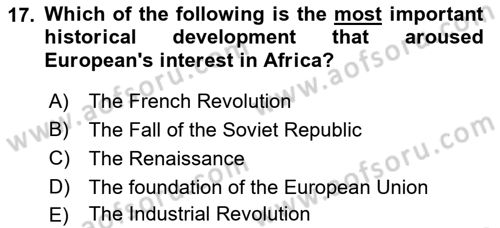 Global South And Emerging Powers Dersi 2022 - 2023 Yılı Yaz Okulu Sınav Soruları 17. Soru