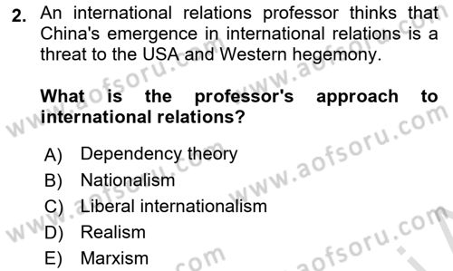 Global South And Emerging Powers Dersi 2022 - 2023 Yılı Yaz Okulu Sınav Soruları 2. Soru