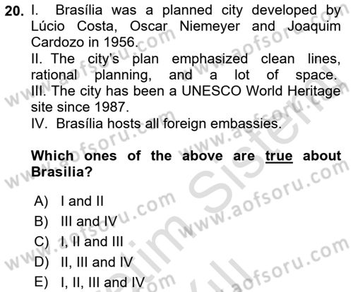 Global South And Emerging Powers Dersi 2022 - 2023 Yılı Yaz Okulu Sınav Soruları 20. Soru