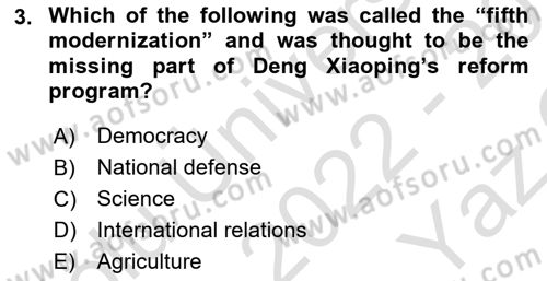 Global South And Emerging Powers Dersi 2022 - 2023 Yılı Yaz Okulu Sınav Soruları 3. Soru