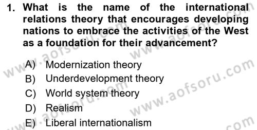 Global South And Emerging Powers Dersi 2023 - 2024 Yılı (Vize) Ara Sınav Soruları 1. Soru