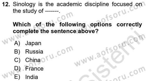 Global South And Emerging Powers Dersi 2023 - 2024 Yılı (Vize) Ara Sınav Soruları 12. Soru