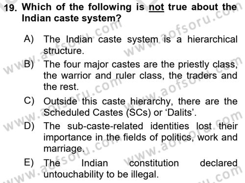 Global South And Emerging Powers Dersi 2023 - 2024 Yılı (Vize) Ara Sınav Soruları 19. Soru