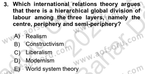 Global South And Emerging Powers Dersi 2023 - 2024 Yılı (Vize) Ara Sınav Soruları 3. Soru