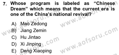 Global South And Emerging Powers Dersi 2023 - 2024 Yılı (Vize) Ara Sınav Soruları 7. Soru