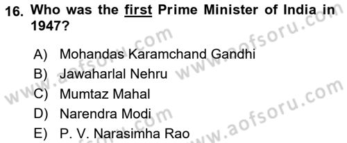 Global South And Emerging Powers Dersi 2023 - 2024 Yılı (Final) Dönem Sonu Sınav Soruları 16. Soru