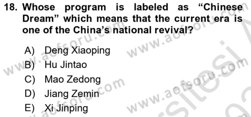 Global South And Emerging Powers Dersi 2023 - 2024 Yılı (Final) Dönem Sonu Sınav Soruları 18. Soru