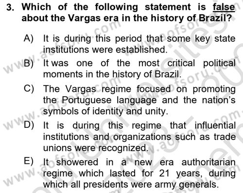 Global South And Emerging Powers Dersi 2023 - 2024 Yılı (Final) Dönem Sonu Sınav Soruları 3. Soru