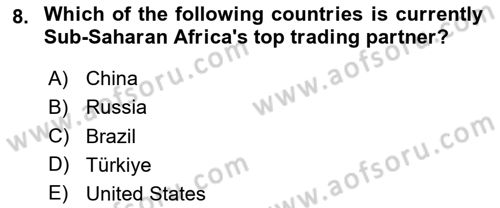 Global South And Emerging Powers Dersi 2023 - 2024 Yılı (Final) Dönem Sonu Sınav Soruları 8. Soru