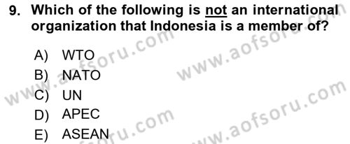 Global South And Emerging Powers Dersi 2023 - 2024 Yılı (Final) Dönem Sonu Sınav Soruları 9. Soru