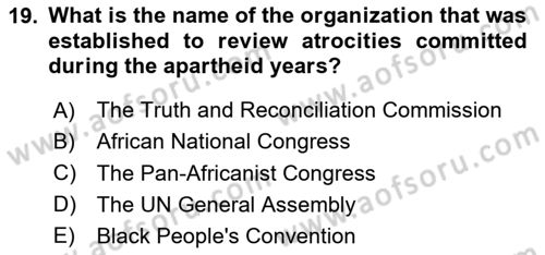 Global South And Emerging Powers Dersi 2023 - 2024 Yılı Yaz Okulu Sınav Soruları 19. Soru