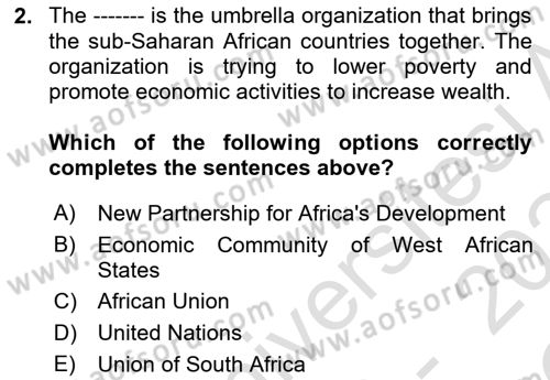 Global South And Emerging Powers Dersi 2023 - 2024 Yılı Yaz Okulu Sınav Soruları 2. Soru