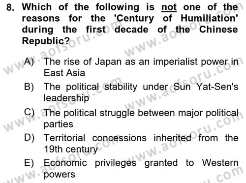 Global South And Emerging Powers Dersi 2023 - 2024 Yılı Yaz Okulu Sınav Soruları 8. Soru