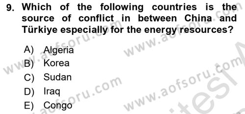 Global South And Emerging Powers Dersi 2023 - 2024 Yılı Yaz Okulu Sınav Soruları 9. Soru
