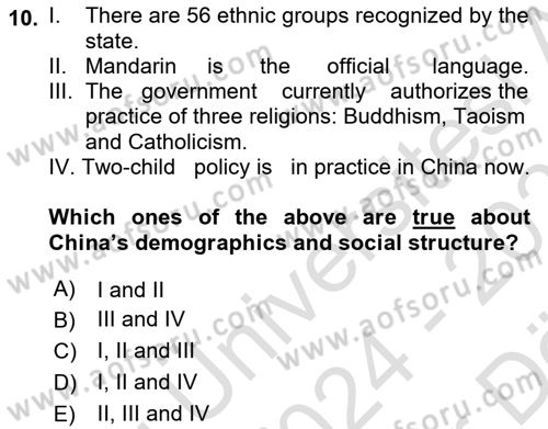 Global South And Emerging Powers Dersi 2024 - 2025 Yılı (Vize) Ara Sınav Soruları 10. Soru