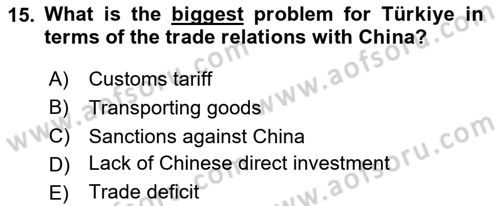 Global South And Emerging Powers Dersi 2024 - 2025 Yılı (Vize) Ara Sınav Soruları 15. Soru