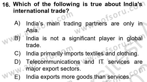 Global South And Emerging Powers Dersi 2024 - 2025 Yılı (Vize) Ara Sınav Soruları 16. Soru