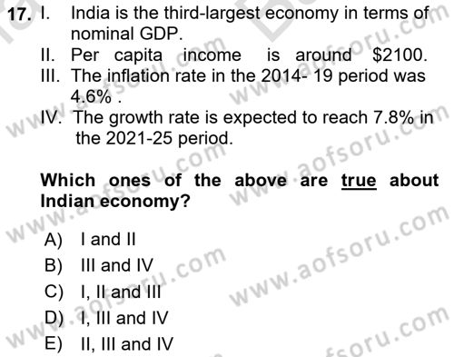 Global South And Emerging Powers Dersi 2024 - 2025 Yılı (Vize) Ara Sınav Soruları 17. Soru