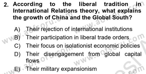 Global South And Emerging Powers Dersi 2024 - 2025 Yılı (Vize) Ara Sınav Soruları 2. Soru