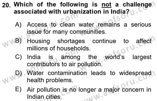 Global South And Emerging Powers Dersi 2024 - 2025 Yılı (Vize) Ara Sınav Soruları 20. Soru