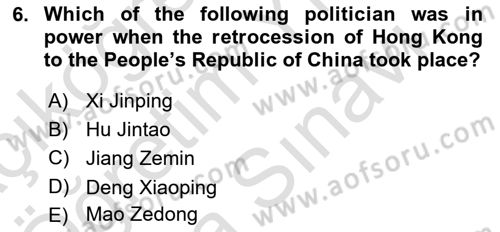 Global South And Emerging Powers Dersi 2024 - 2025 Yılı (Vize) Ara Sınav Soruları 6. Soru