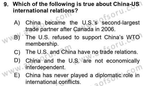 Global South And Emerging Powers Dersi 2024 - 2025 Yılı (Vize) Ara Sınav Soruları 9. Soru