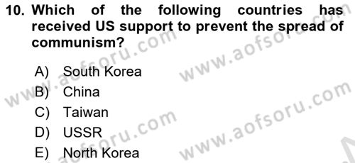 Global Political Economy Dersi 2020 - 2021 Yılı Yaz Okulu Sınav Soruları 10. Soru