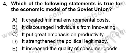Global Political Economy Dersi 2020 - 2021 Yılı Yaz Okulu Sınav Soruları 4. Soru