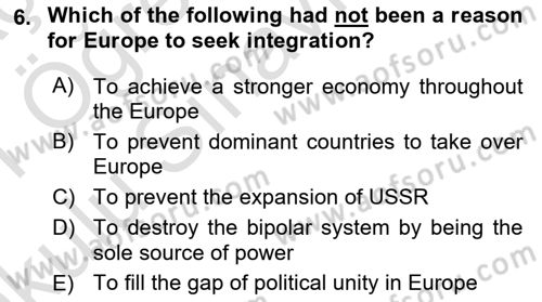 Global Political Economy Dersi 2020 - 2021 Yılı Yaz Okulu Sınav Soruları 6. Soru