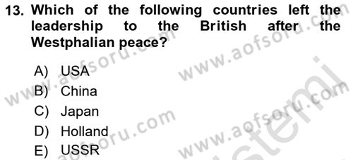 Global Political Economy Dersi Ara Sınavı Deneme Sınav Soruları 13. Soru