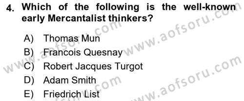 Global Political Economy Dersi 2021 - 2022 Yılı (Vize) Ara Sınav Soruları 4. Soru