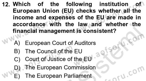 Global Political Economy Dersi 2021 - 2022 Yılı (Final) Dönem Sonu Sınav Soruları 12. Soru