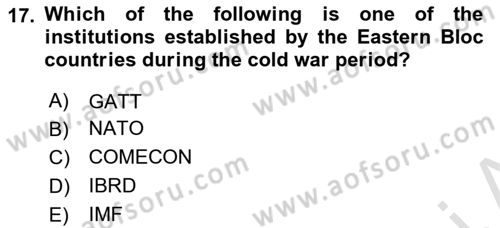 Global Political Economy Dersi 2021 - 2022 Yılı (Final) Dönem Sonu Sınav Soruları 17. Soru