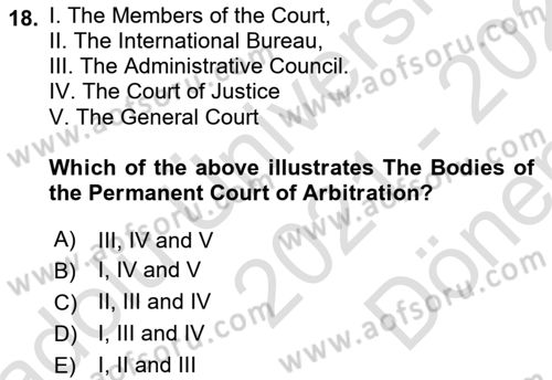 Global Political Economy Dersi 2021 - 2022 Yılı (Final) Dönem Sonu Sınav Soruları 18. Soru