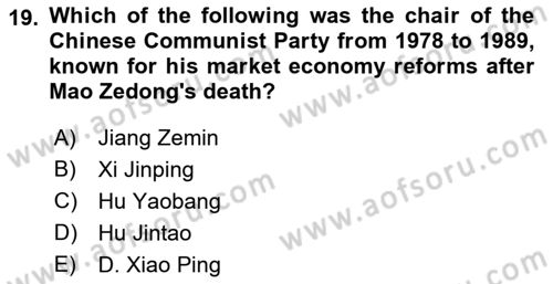 Global Political Economy Dersi 2021 - 2022 Yılı (Final) Dönem Sonu Sınav Soruları 19. Soru
